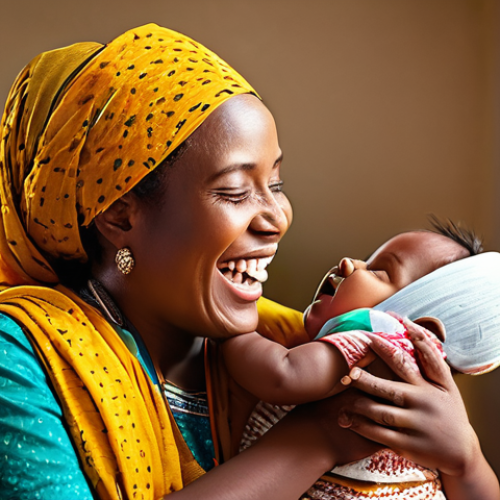 Home 20 방글라데시의 의료 서비스 - Image Prompt 1: Joyful Outcome of Maternal and Child Health Initiatives**